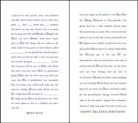 Quiplip Funny Fill-in-The-Blank Miss You and Belated Birthday Cards, 6-Pack (QL04326PCK)