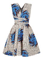 Rebecca Women Boho African Floral Print Pleated Dress Multi-Way Lace Up Sexy Beach Rave Club Party Dress