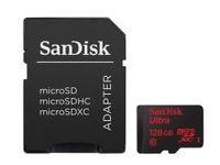 SanDisk Ultra 128GB microSDXC UHS-I Card with Adapter, Black, Standard Packaging (SDSQUNC-128G-GN6MA) (Renewed)