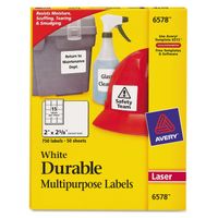 Avery Permanent ID Labels w/TrueBlock Technology, Laser, 2 x 2 5/8, White, 750/Pack