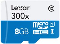 Lexar High-Performance microSDHC 300x 8GB UHS-I/U1 w/Adapter Flash Memory Card - LSDMI8GBBBNL300A