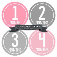 Months in Motion Baby Monthly Stickers - Baby Milestone Stickers - Newborn Girl Stickers - Month Stickers for Baby Girl - Baby Girl Stickers - Newborn Monthly Milestone Stickers - Belly Stickers