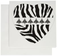3dRose Christmas Tree Heart Zebra Print - Greeting Cards, 6 x 6 inches, set of 12 (gc_26123_2)