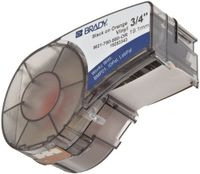 Brady M21-750-580-OR 21' Length, 0.75" Width, B-580 Permanent Vinyl, Black On Orange Color, BMP 21 Mobile Printer ID PAL And LABPAL Printer Label