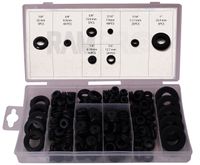 RAM-PRO 180 Piece Rubber Grommet Eyelet Ring Gasket Assortment, Set of 8 Different Sizes, with See-Through Divided Organizer Case - Ideal for Automotive, Plumbing, and PC Hardware/Piano Repair etc.