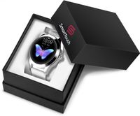 Smart Touch KW10 Ladies Smart Watch, IP68 Waterproof, Bluetooth | Sleep & Heart Rate Monitor, Pedometer, Physiological Reminder, Remote Camera| Smartwatch for Women w/Changeable Wrist Bands (White)