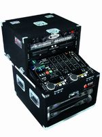 Odyssey CS4804 Carpeted Slide Style Combo Case With An 8u Slanted Rack And A 4u Top And 4u Bottom Vertical Rack
