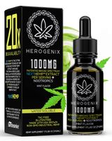 HeroGenix Broad Spectrum Oil Extract with Patented Nootropics | 20x Absorption | Non-GMO Max Strength Drops for Focus & Stress Relief | Mint Extract Supplement (1 fl oz)