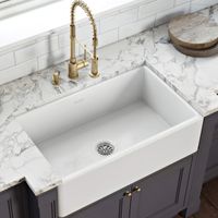 Ruvati 33 x 20 inch Fireclay Reversible Farmhouse Apron-Front Kitchen Sink Single Bowl - White - RVL2300WH