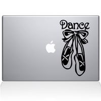 The Decal Guru Dance Ballet Shoes Decal Vinyl Sticker, 15" MacBook Pro (2015 & Older Models), Black (1415-MAC-15P-BLA)