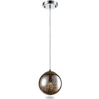 SereneLife Home Lighting Fixture - 7.1" Circular Sphere Shaped Dome Pendant Hanging Lamp Ceiling Light with Sculpted Glass Accent, Adjustable Length and Screw-in Bulb Socket (SLLMP16)