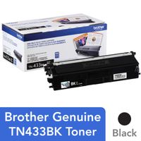 Brother Genuine TN433BK High Yield Toner-Retail Packaging , Black