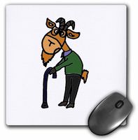 3dRose Funny Old Goat Original Art Mouse Pad, 8" x 8" (mp_218741_1)