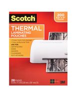 Scotch Thermal Laminating Pouches, 200-Pack, 8.9 x 11.4 inches, Letter Size Sheets, Clear, 3-Mil (TP3854-200)