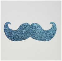 3dRose Blue Bling mustache - fancy matte sparkles glitter texture - not actual glitter - Greeting Cards, 6 x 6 inches, set of 12 (gc_112878_2)