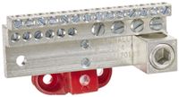 Neutral Bar and Neutral Assembly, 225A Neutral Bar with Mounting Base, (20) 4-14 AWG 1/0-14 AWG Wire Range, 600VAC Voltage, 350 MCM - 6 Lug Size, 2.437" Width, 2.900" Height, 4.457" Length