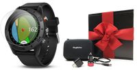 Garmin Approach S60 (Black) Gift Box Bundle | Includes HD Screen Protector Film, PlayBetter USB Car/Wall Charging Adapters & Protective Hard Case | Golf GPS Watch | Black Gift Box, Red Bow