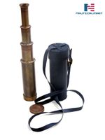 Antique Pirate Navigation Telescope Brass in leather case By Nauticalmart