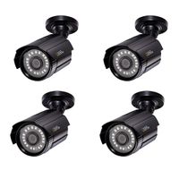 Q-See Home Security Cameras, 1080P Analog HD Add-On Bullet Surveillance Camera 4-Pack, Night Vision, BNC, Indoor and Outdoor, Black (QTH8053BA-4)
