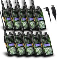 Baofeng - 10PCS UV-5XTP 8W Dual Display VHF136-174MHz UHF400-520MHz Handheld Two-way Radio Standby Transceiver Walkie Talkie+Programming Cable