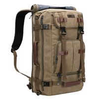 WITZMAN Canvas Backpack Vintage Travel Backpack Hiking Luggage Rucksack Laptop Bags (A519-1 Classic Light Green)