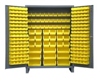 Durham 14 Gauge Steel Cabinet with 227 Hook-On-Bins and Flush Door, SSC-227-95
