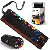 Colored Pencil Set - (48 Pieces) Vivid 3.5 mm Artist Grade Drawing & Sketching Colored Pencils for Adults, Ideal for Coloring Books, Watercolor, Professional Sketching Pencils and Travel Wrap Case