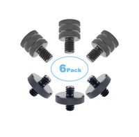 Premium Mic Thread Adapter Male 3/8" to Female 5/8" & Male 1/4" to Male 1/4", Aluminum Anodizing,6 Pcak