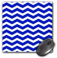 3dRose Navy Blue, White Chevron Zig Zag Pattern - Modern Contemporary Mouse Pad, 8" x 8" (mp_120232_1)