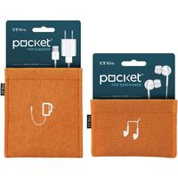 UT Wire Pocket Pouch Kit - Comes with 1 Charger & 1 Earbud Case - (Orange)