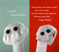 Quiplip Sock Em's Birthday 6) Greeting Cards