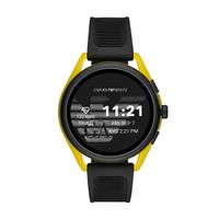 Emporio Armani Men's Smartwatch 3 Touchscreen Aluminum and Rubber Smartwatch, Black and Yellow-ART5022