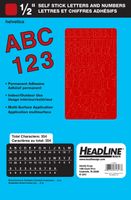 Headline Sign 31813 Stick-On Vinyl Letters and Numbers, Red, 1/2-Inch