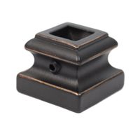 Iron Baluster Shoes - Flat Shoes with Screw - for Use with 1/2" Square Balusters - Set of 10 (Oil-Rubbed Copper)