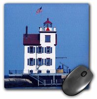 3dRose LLC 8 x 8 x 0.25 Inches Lorain Lighthouse in Lorain Looking Over Lake Erie Mouse Pad (mp_61706_1)