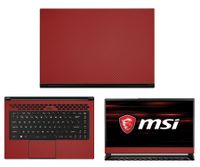 Decalrus - Protective Decal for MSI GS65 Stealth Thin 8RF (15.6" Screen) Laptop RED Carbon Fiber Skin case Cover wrap CFmsiGS65stealthTHINRed