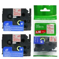 2/Pack LM Tapes - Premium 3/4" Red Print on White Label Compatible with Brother TZe-242 P-Touch Tape and Comes with a Free Tape Color/Size Guide for Easy reordering. 18mm 0.7 Laminated