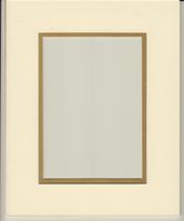 16x20 Cream & Gold Double Picture Mat, Bevel Cut for 11x14 Picture or Photo