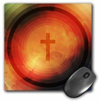 3dRose LLC 8 X 8 X 0.25 Inches Mouse Pad Thanks Be To God Grunge Graphic Design with Circles and Cross (Mp_174248_1)