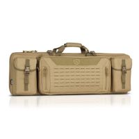 Savior Equipment Urban Warfare Tactical Double Carbine Long Rifle Bag Gun Case Firearm Backpack w/Pistol Handgun Case - 36 Inch Flat Dark Earth Tan