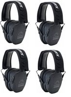 Walker's Razor Slim Passive Earmuff (Choose Your Color) Ultra Low-Profile Earcups - Shooting Hearing Protection (Black, 4-Pack)