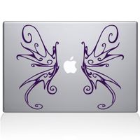 The Decal Guru Swirly Wings MacBook Decal Vinyl Sticker - 13" MacBook Pro (2016 & Newer) - Lavender (1188-MAC-13X-LAV)