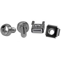 M6 Screws and Cage Nuts - 50 Pack - M6 Mounting Screws and Cage Nuts for Server Rack and Cabinet - Silver (CABSCREWM62B)