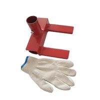 Ewandor Pallet Buster | Deck Wrecker - Best Wrecking Bar for Breaking Pallets - Steel Head with 1 Pair of Safety Protection Grip Work Gloves (Red)