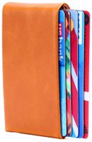 Kinzd Slim Wallet RFID Front Pocket Minimalist Leather Wallet thin Card Holder (Z4 Orange Brown)