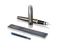 PARKER IM Fountain Pen, Dark Espresso, Fine Nib with Blue Ink Refill (1931650)