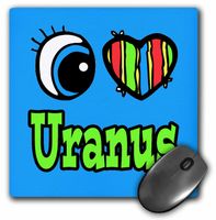 3dRose LLC LLC 8 x 8 x 0.25 Inches Mouse Pad, Bright Eye Heart I Love Uranus (mp_106674_1)