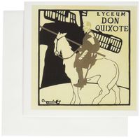 3dRose Greeting Cards, 6 x 6 Inches, Pack of 12, Vintage Don Quixote Man on Horse Art (gc_99418_2)