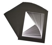 Golden State Art, Acid Free, Pack of 25 Black Pre-Cut 11x14 Picture Mat, for 8.5x11 Photo/Document, with White Core Bevel Cut Mattes