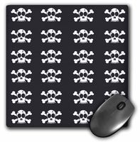 3dRose LLC 8 x 8 x 0.25 Inches Skull and Crossbones Grey Print Mouse Pad (mp_6358_1)